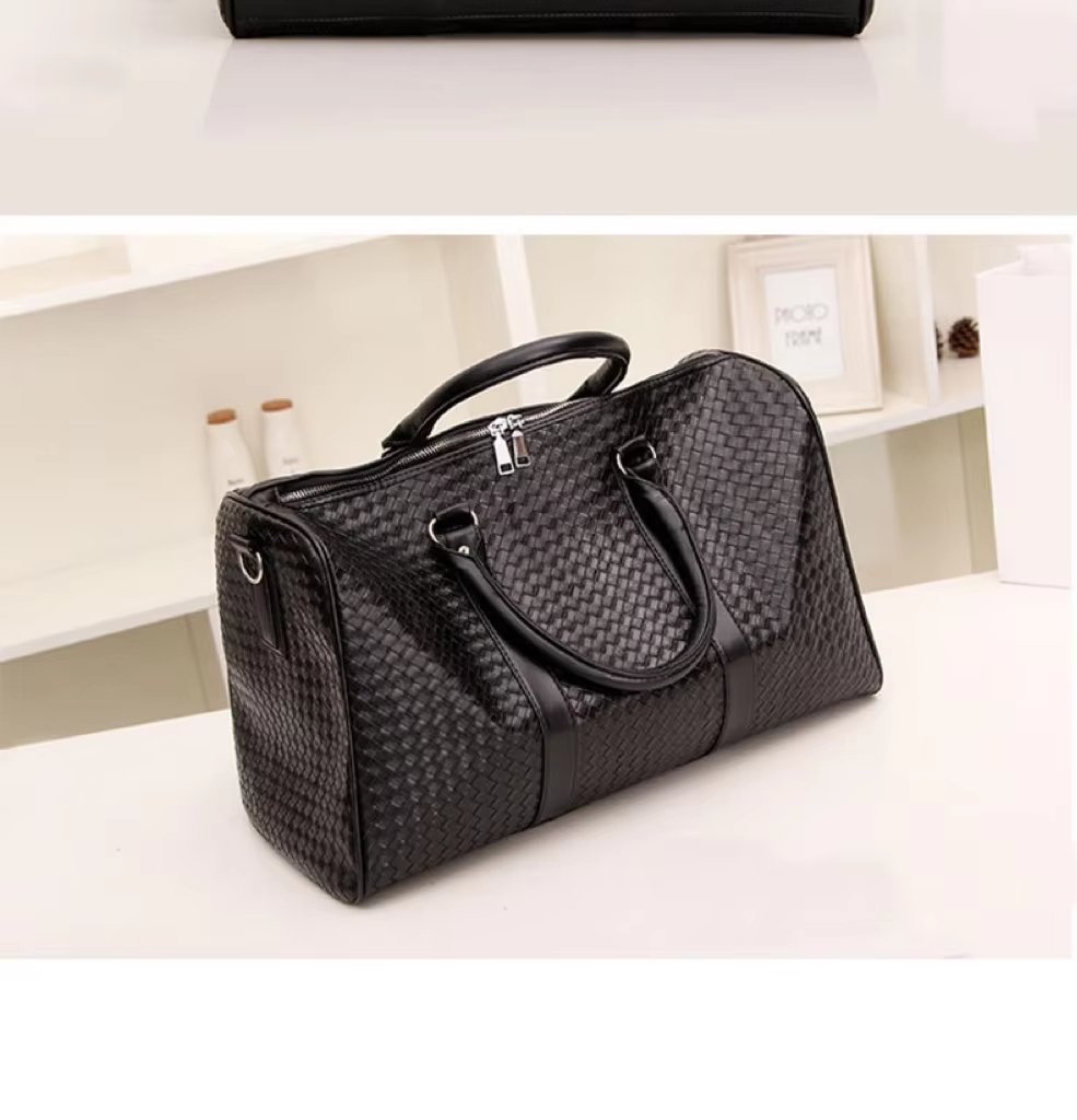 Waterproof Shoe Compartment PU Leather Weekend Travel Tote Duffel Bag product detail