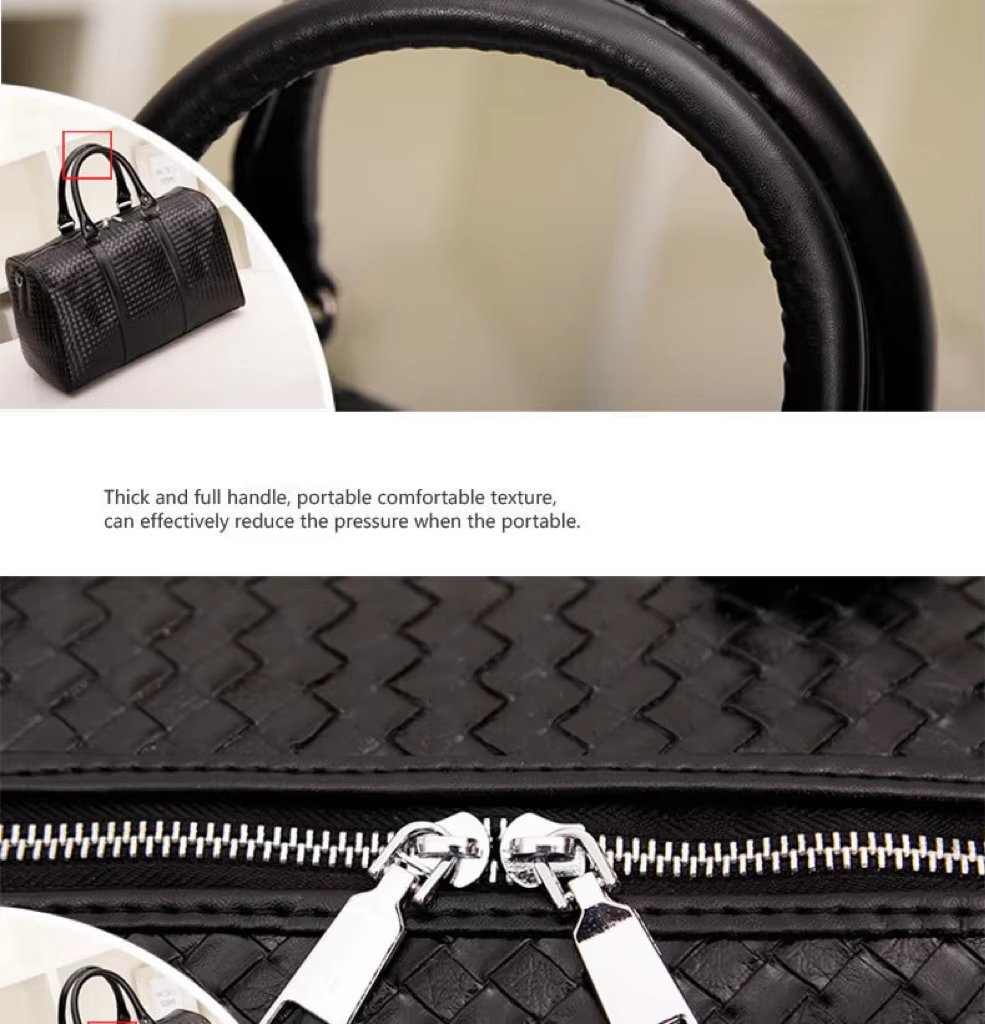 Waterproof Shoe Compartment PU Leather Weekend Travel Tote Duffel Bag product detail