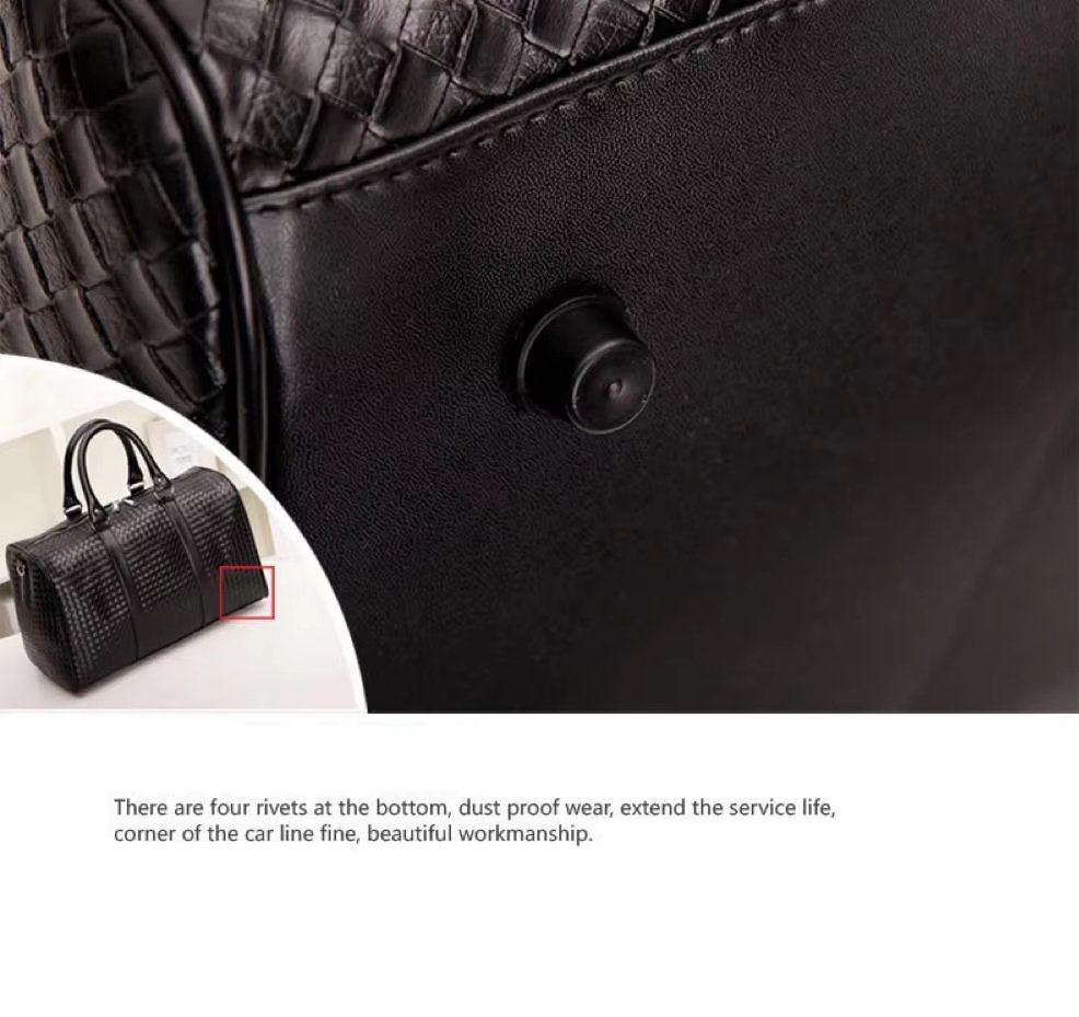 Waterproof Shoe Compartment PU Leather Weekend Travel Tote Duffel Bag product detail