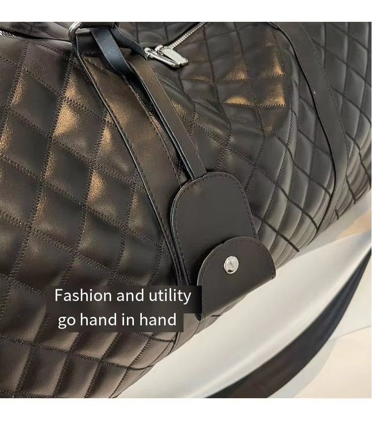 Waterproof PU Leather Weekend Travel Duffel Bag product detail