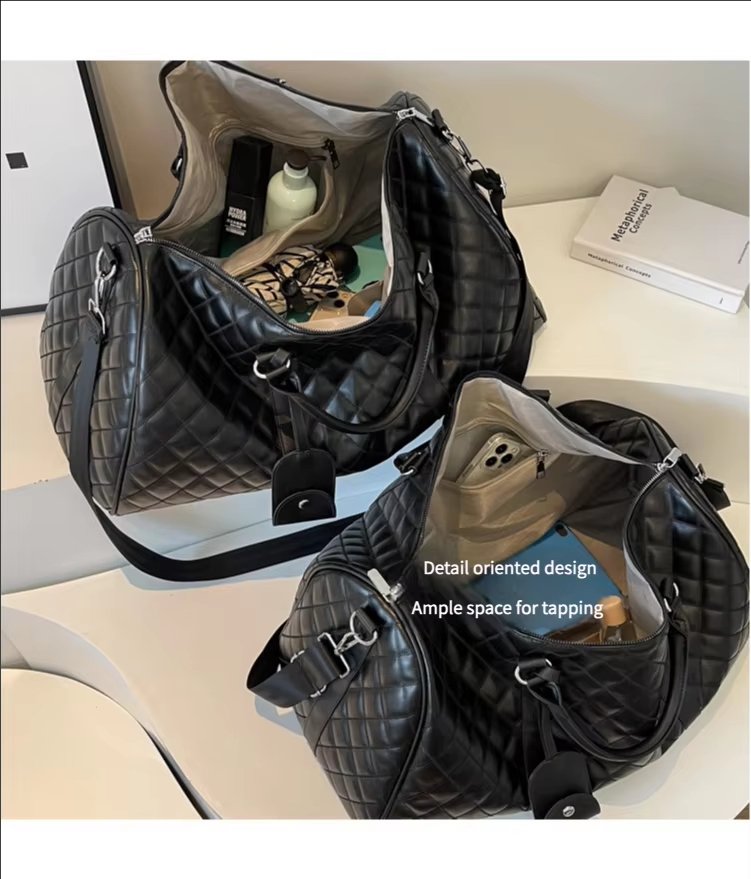 Waterproof PU Leather Weekend Travel Duffel Bag product detail