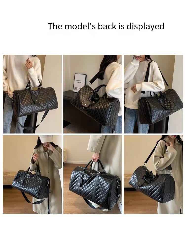 Waterproof PU Leather Weekend Travel Duffel Bag product detail