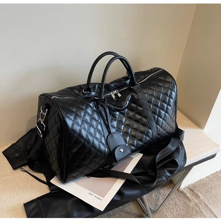 Waterproof PU Leather Weekend Travel Duffel Bag product detail