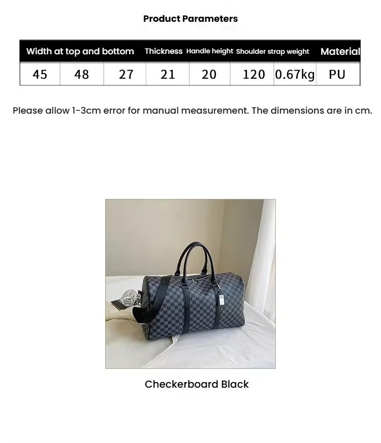 Waterproof PU Leather Business Travel Shoulder Duffel Bag product detail