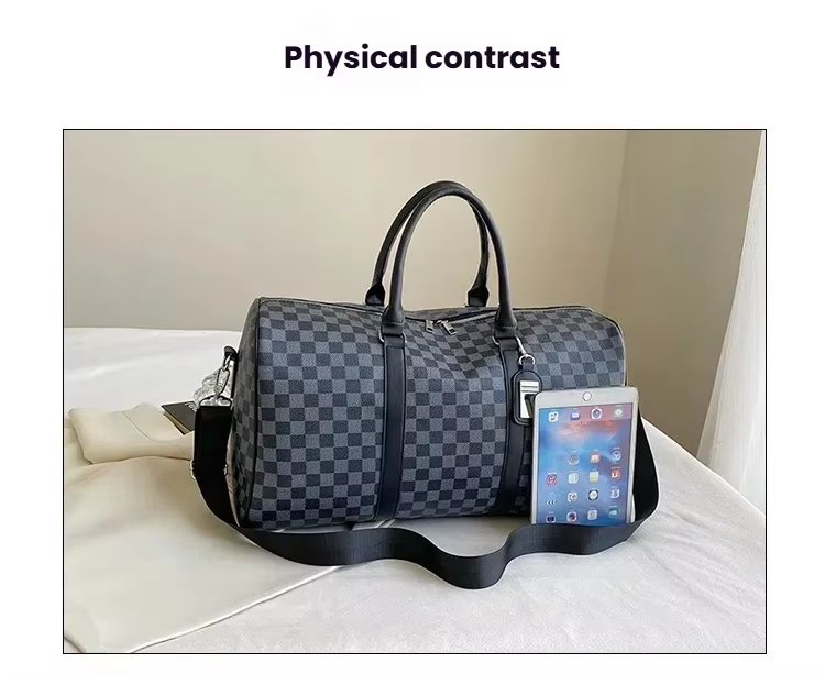 Waterproof PU Leather Business Travel Shoulder Duffel Bag product detail