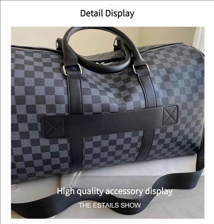 Waterproof PU Leather Business Travel Shoulder Duffel Bag product detail