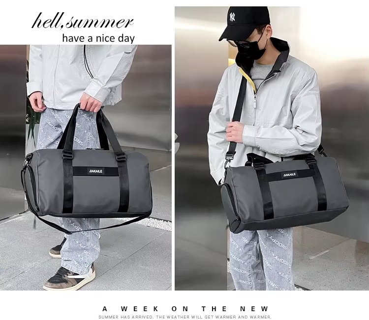 Water-Resistant Shoe Compartment Oxford Sports Travel Duffel Bag product detail