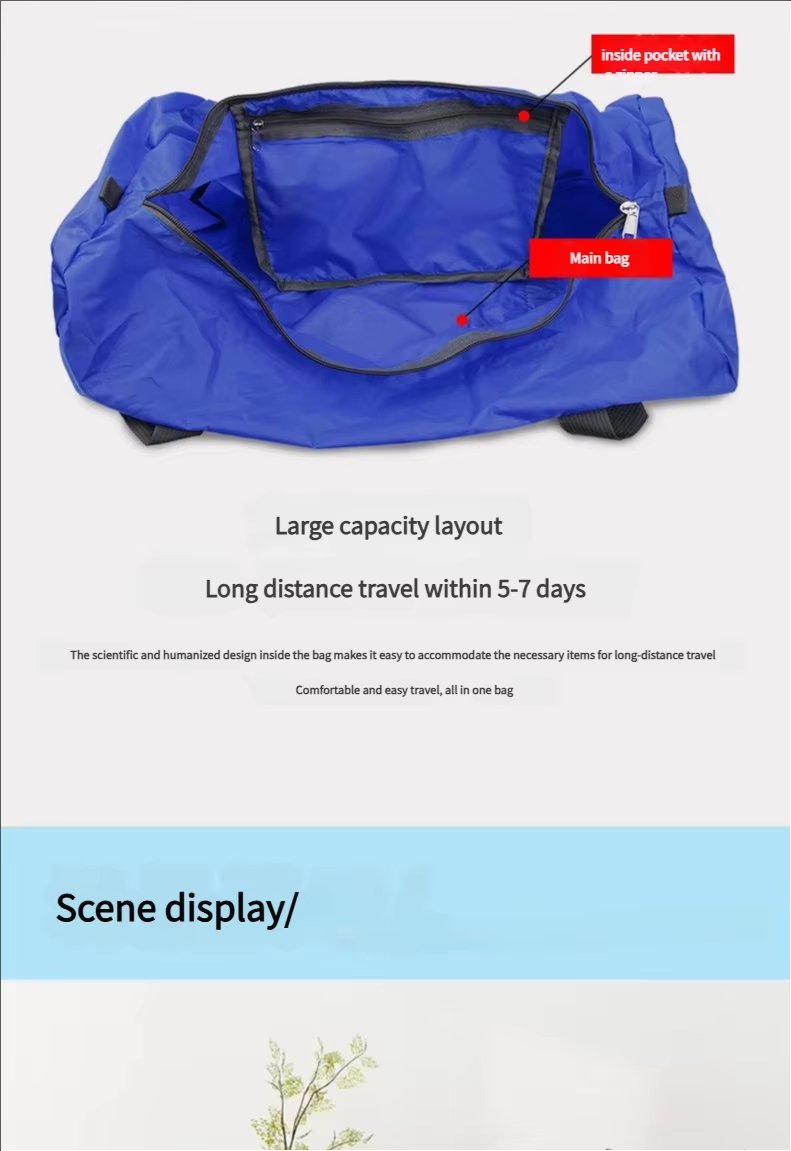 Waterproof Shoe Compartment Nylon Weekend Travel Garment Duffel Bag product detail