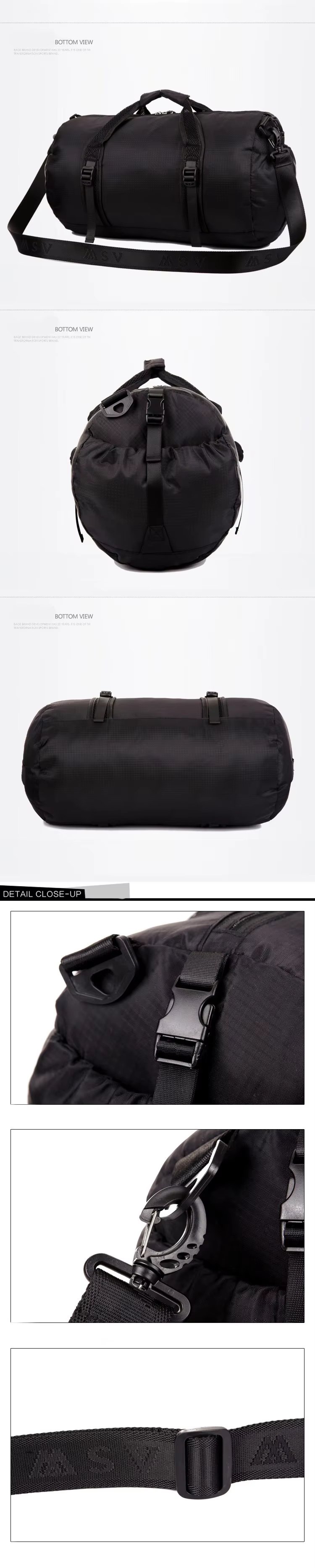 Foldable Nylon Sports Travel Tote Duffel Bag product detail