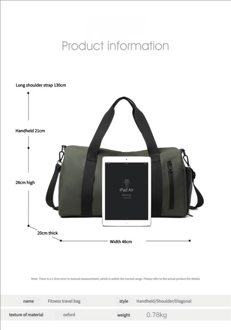 Waterproof Oxford Sports Travel Shoulder Duffel Bag product detail