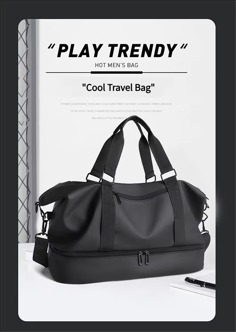 PU Waterproof Large Capacity Shoe Compartment Lightweight Multi-function Travel Tote Bag - product detail