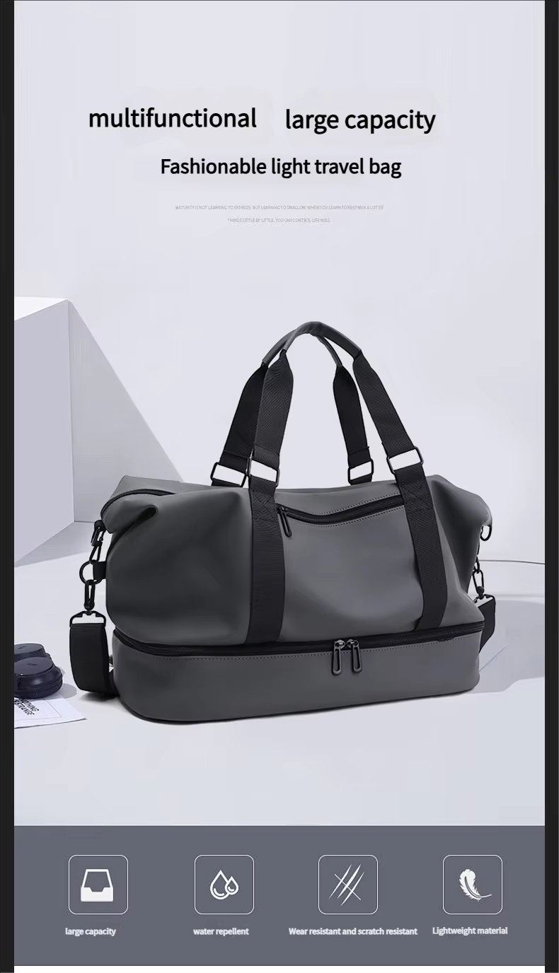 PU Waterproof Large Capacity Shoe Compartment Lightweight Multi-function Travel Tote Bag - product detail