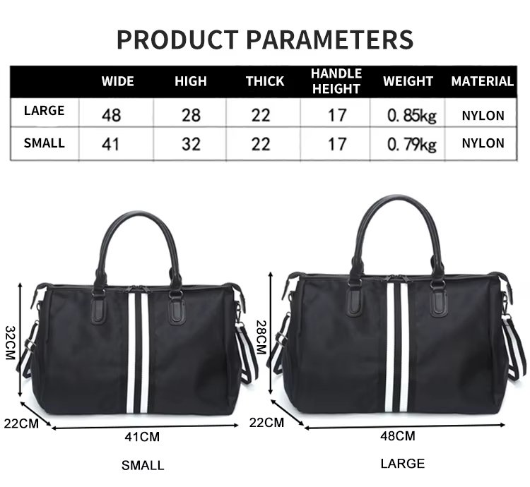 Nylon Waterproof Large Capacity Shoe Compartment Multi-function Overnight Travel Tote Bag - product detail