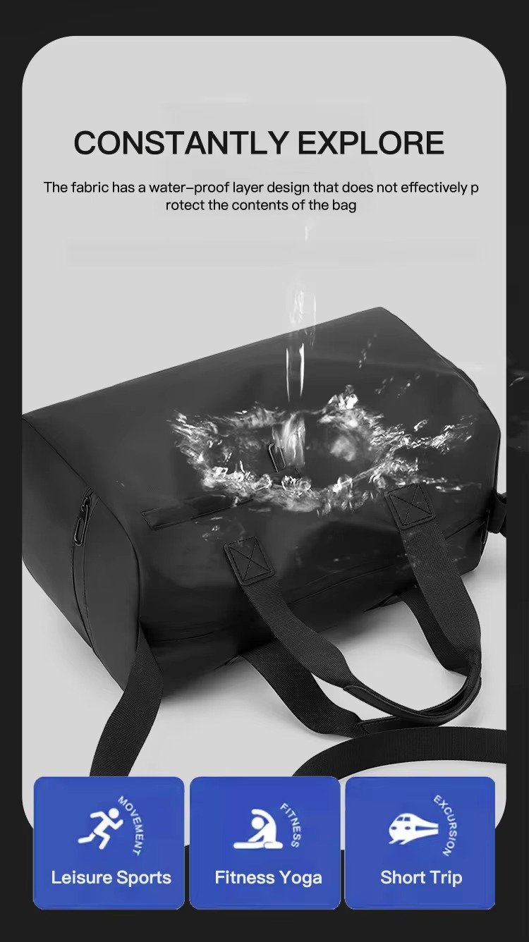 New Fashion Custom Handheld Travel Bag Dry Wet Separation Sports Fitness Bag Large Capacity Weekender Bag with Shoe Compartment product detail