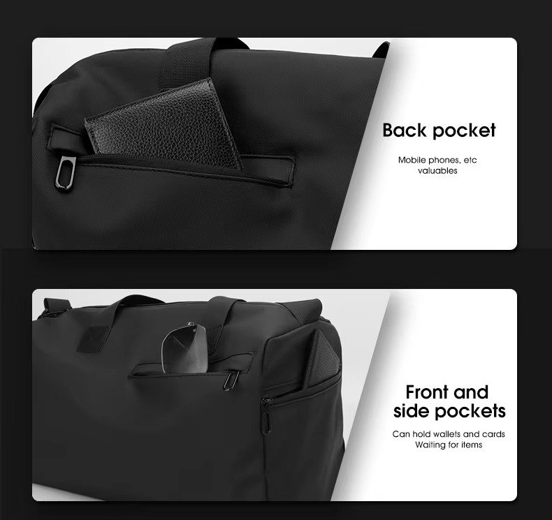 New Fashion Custom Handheld Travel Bag Dry Wet Separation Sports Fitness Bag Large Capacity Weekender Bag with Shoe Compartment product detail