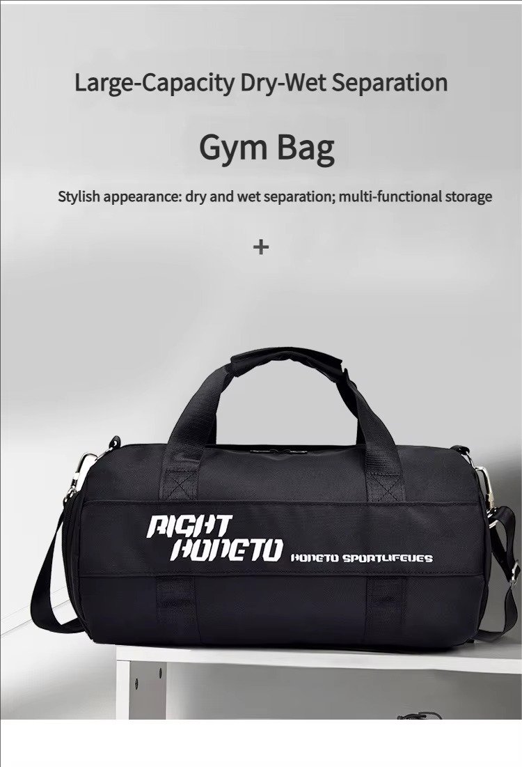 Custom Dry Wet Separation Training Gym Bag with Shoes Compartment Large Capacity Carry-on Luggage Travel Duffel Bag Handbag product detail