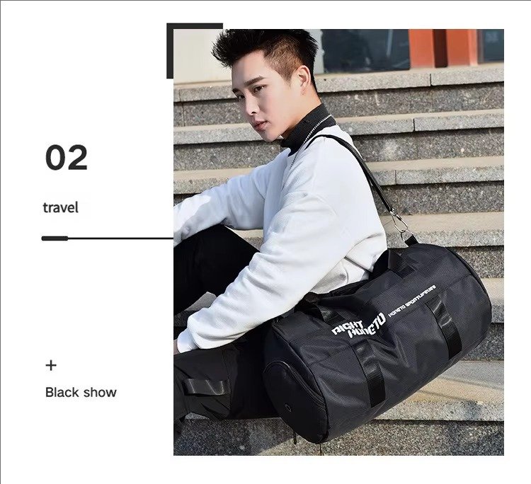 Custom Dry Wet Separation Training Gym Bag with Shoes Compartment Large Capacity Carry-on Luggage Travel Duffel Bag Handbag product detail