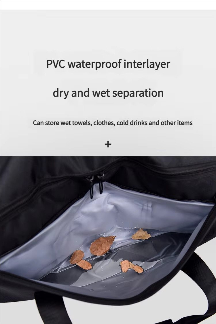 Custom Dry Wet Separation Training Gym Bag with Shoes Compartment Large Capacity Carry-on Luggage Travel Duffel Bag Handbag product detail