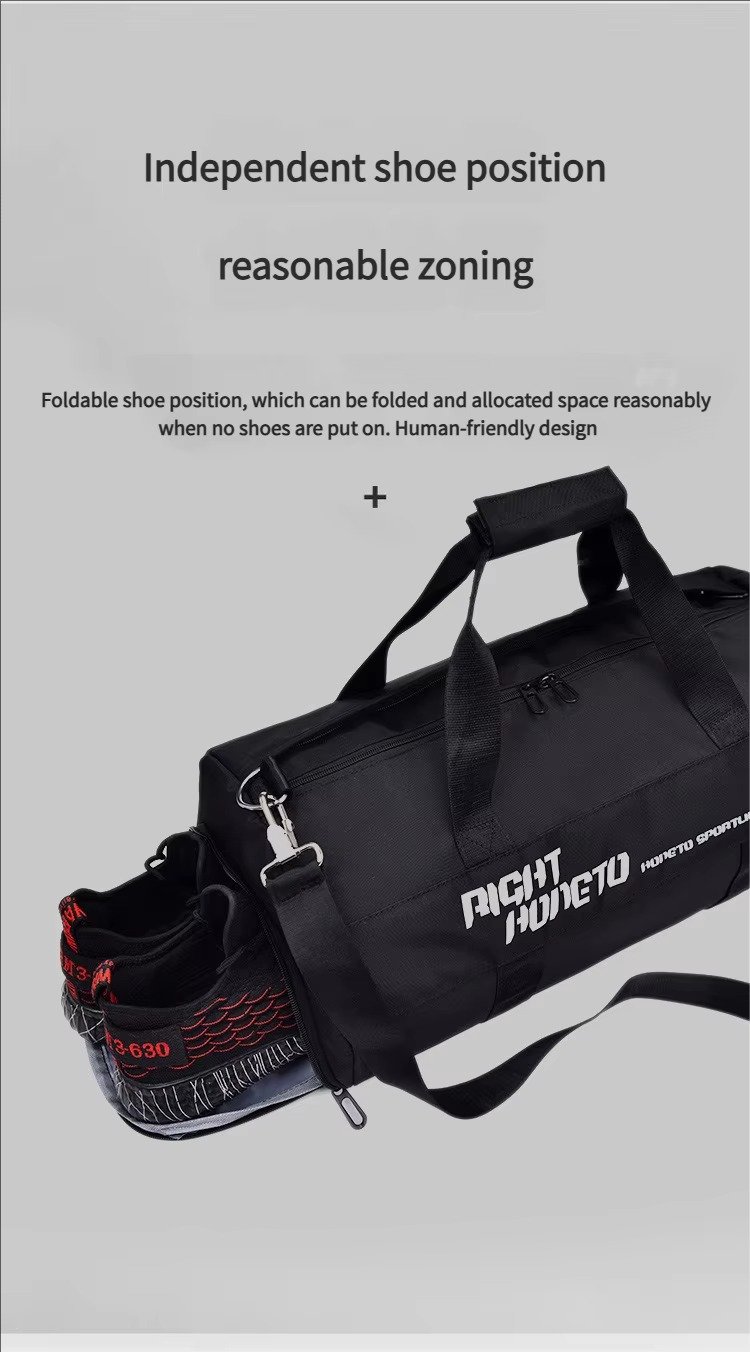 Custom Dry Wet Separation Training Gym Bag with Shoes Compartment Large Capacity Carry-on Luggage Travel Duffel Bag Handbag product detail