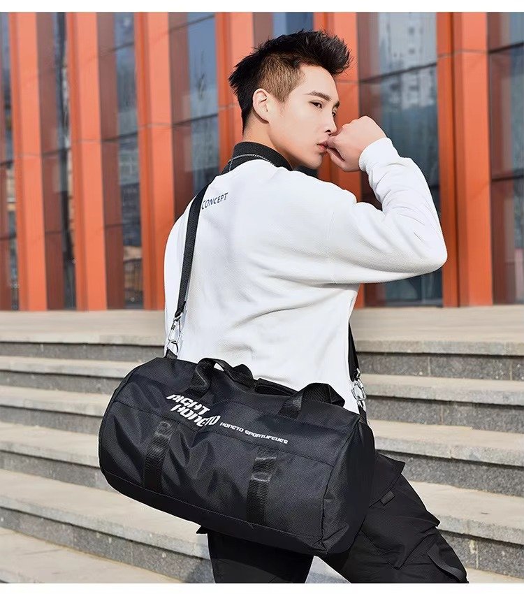 Custom Dry Wet Separation Training Gym Bag with Shoes Compartment Large Capacity Carry-on Luggage Travel Duffel Bag Handbag product detail