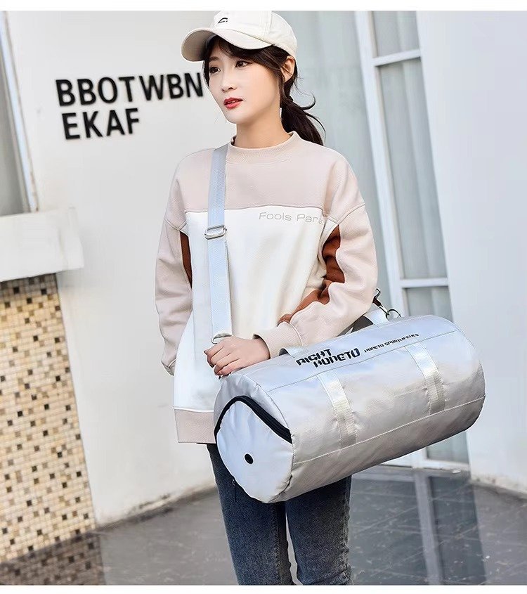 Custom Dry Wet Separation Training Gym Bag with Shoes Compartment Large Capacity Carry-on Luggage Travel Duffel Bag Handbag product detail