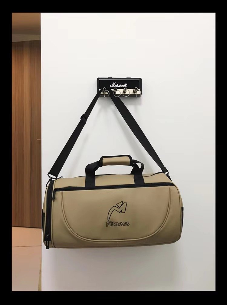 Design White Black Waterproof Fitness Training Sport Gym Duffle Handbag Travel Duffel Bag with Shoe Compartment detail image