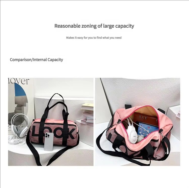 Large Capacity Nylon Waterproof Yoga Fitness Sports Training Tote Gym Carry Bag Weekender Travel Luggage Duffel Bag detail image