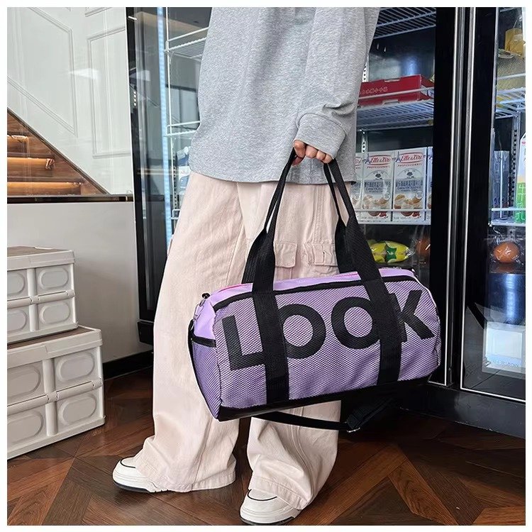 Large Capacity Nylon Waterproof Yoga Fitness Sports Training Tote Gym Carry Bag Weekender Travel Luggage Duffel Bag detail image