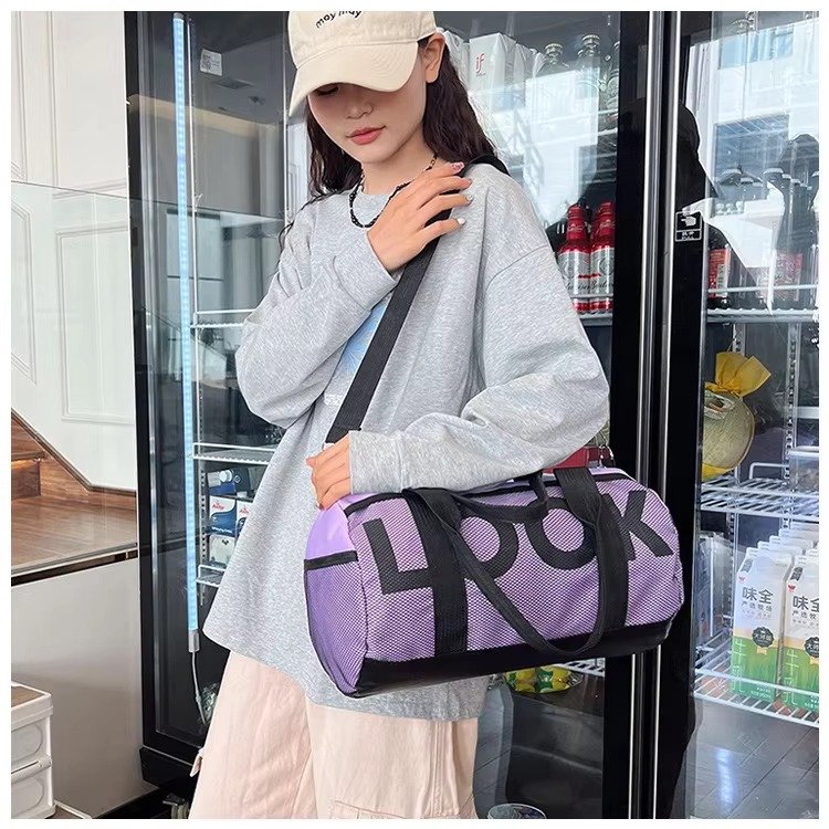 Large Capacity Nylon Waterproof Yoga Fitness Sports Training Tote Gym Carry Bag Weekender Travel Luggage Duffel Bag detail image