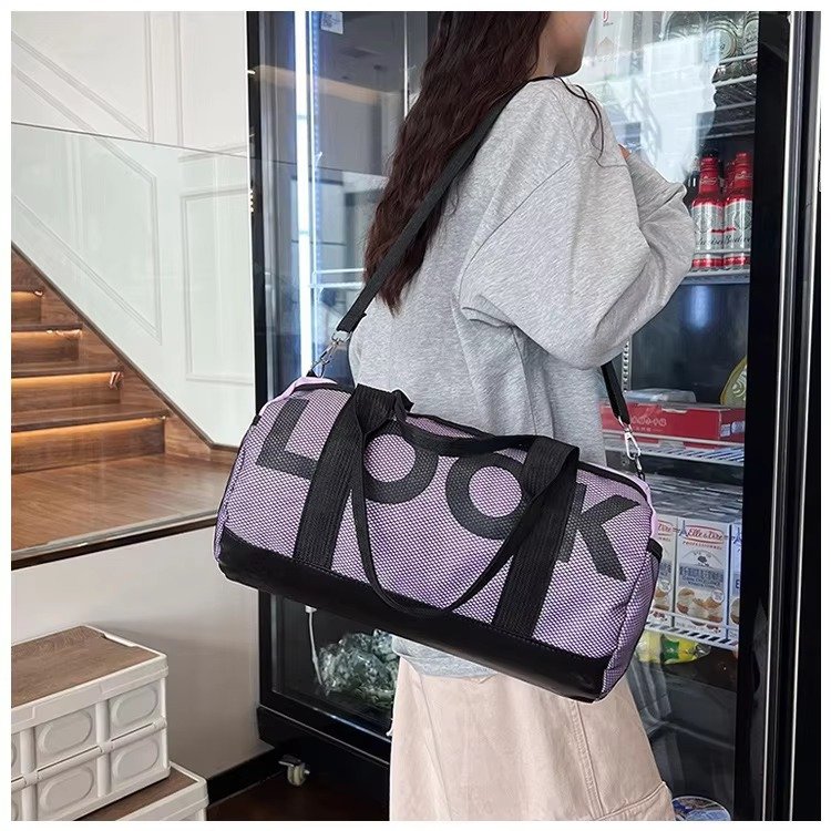 Large Capacity Nylon Waterproof Yoga Fitness Sports Training Tote Gym Carry Bag Weekender Travel Luggage Duffel Bag detail image