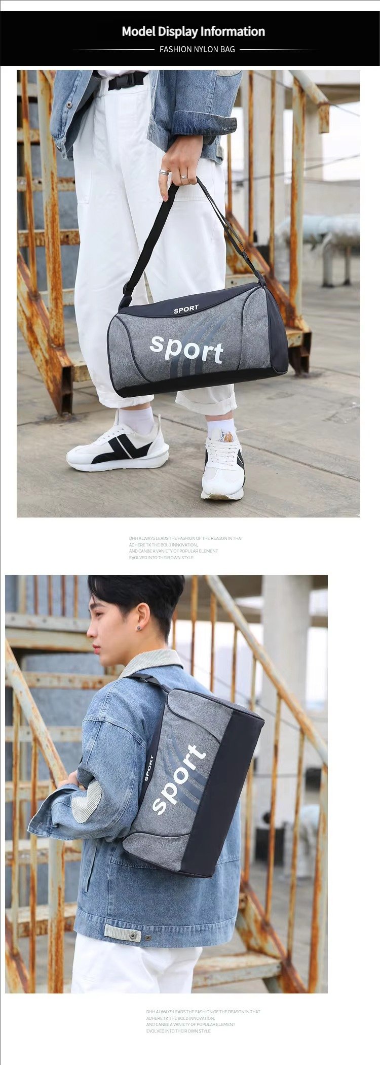 Outdoor Nylon Football Sports Duffle Bags Fitness Training Fitness Gym Tote Handbag Swimming Waterproof Travel Bag Organizer detail image
