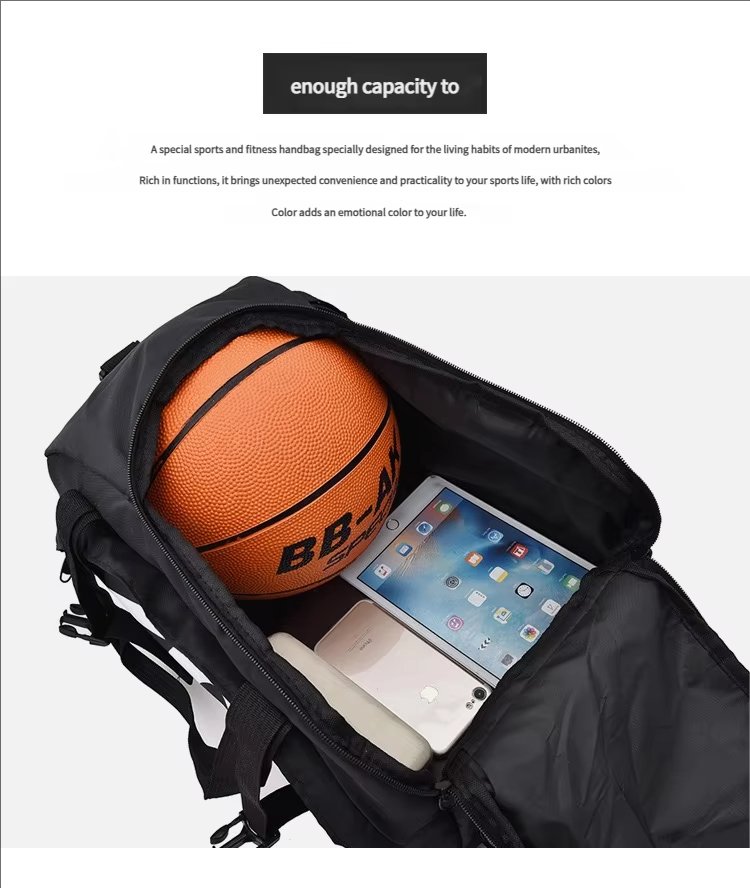 Waterproof Large Capacity Shoe Compartment Multi-function Gym Sports Duffel Backpack - product detail