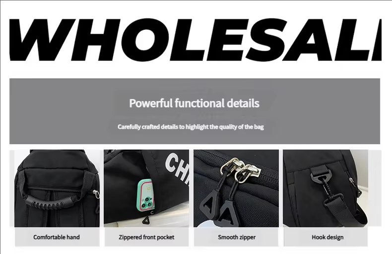 Oxford Waterproof Large Capacity Foldable Dry Wet Separation Multi-function Duffel Backpack - product detail