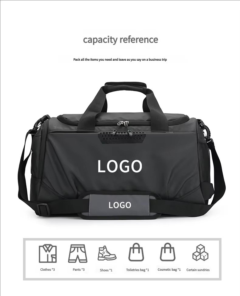 Waterproof Shoe Compartment Oxford Sports Travel Tote Duffel Bag product detail