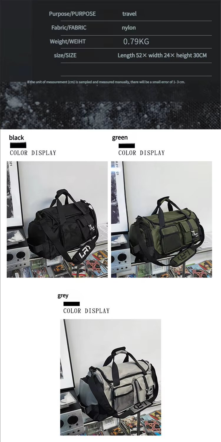 Waterproof Shoe Compartment Nylon Weekend Travel Tote Duffel Bag product detail