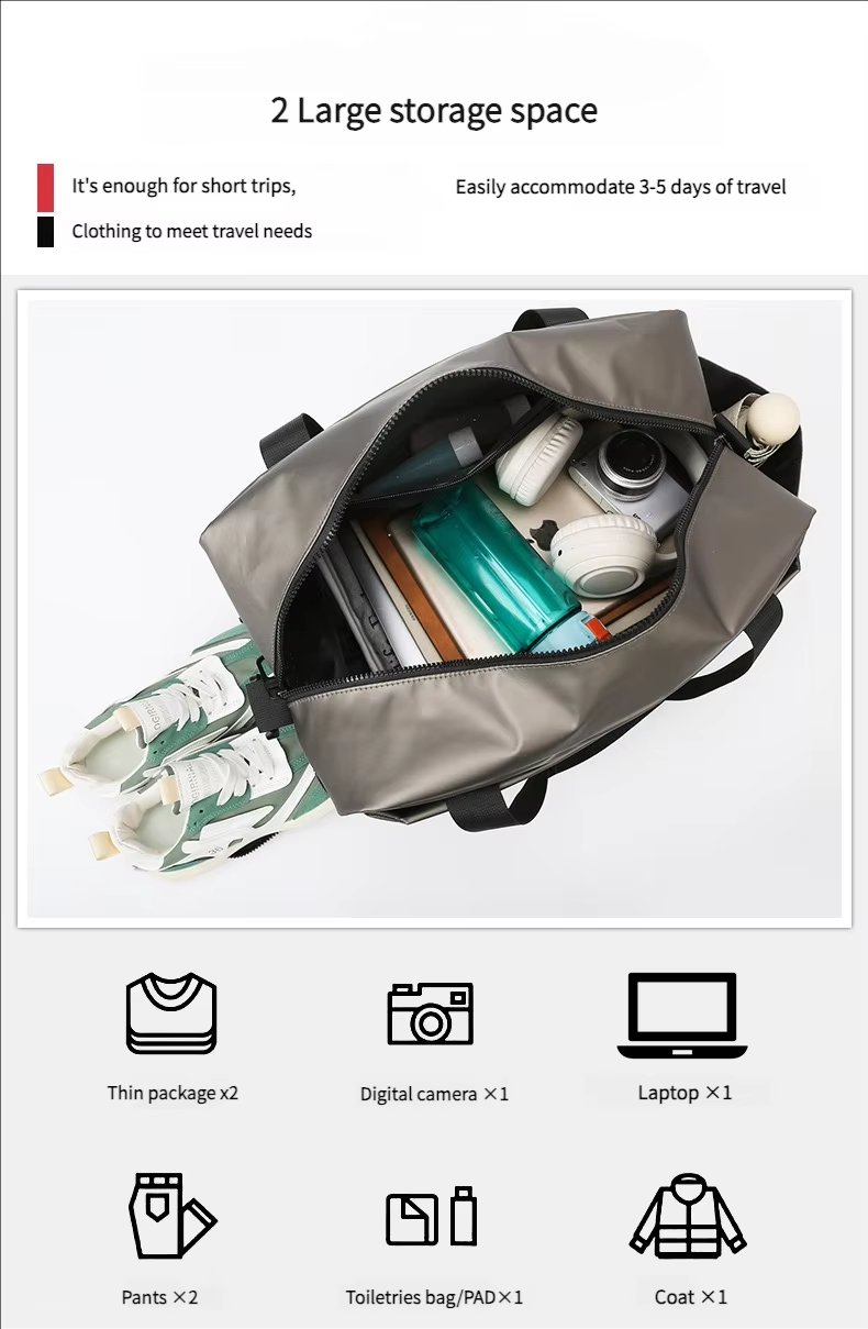 Large Capacity Sport Gym Yoga Bag Duffle Dry Wet Separation Short-Distance Expandable Waterproof Travel Duffel - product detail