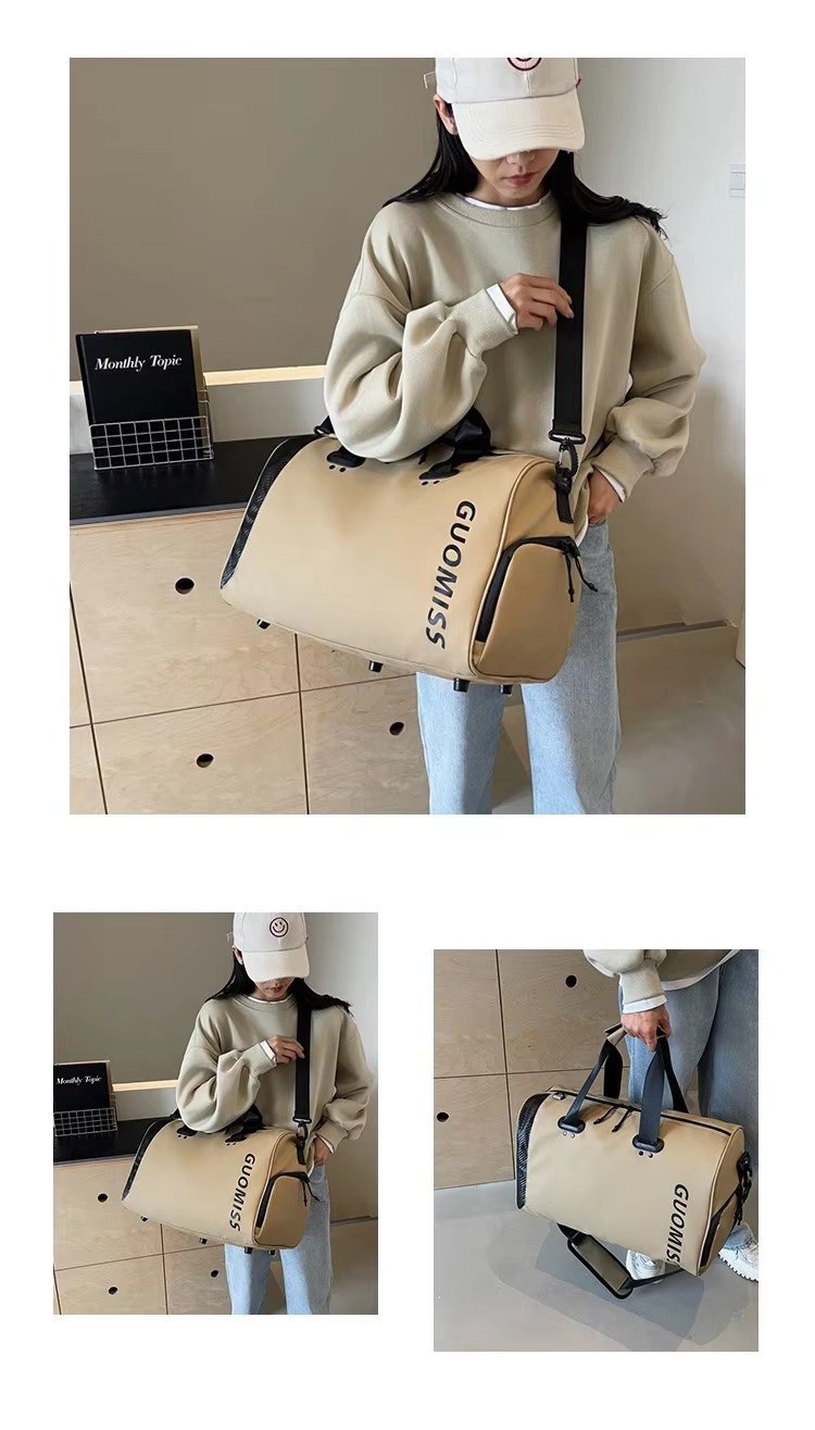 Large Capacity Travel Duffle Bag Dry Wet Separation Waterproof Sports Hand-Held Shoulder Fitness Bags with Shoes Compartment detail image