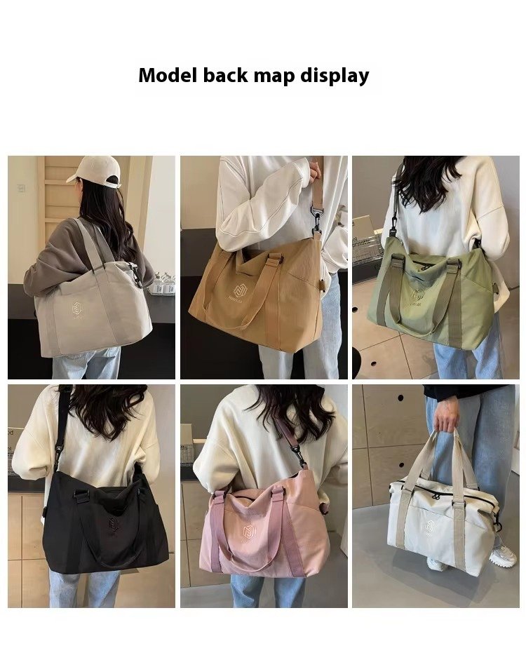 Embroidered Large Capacity Duffle Travel Duffel Tote Bag Handbag Lightweight Waterproof Sports Gym Fitness Luggage Bag detail image
