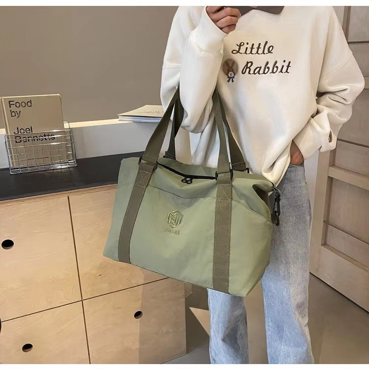 Embroidered Large Capacity Duffle Travel Duffel Tote Bag Handbag Lightweight Waterproof Sports Gym Fitness Luggage Bag detail image