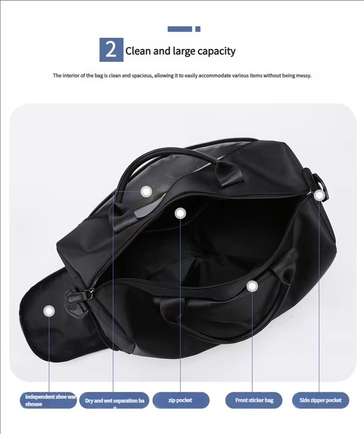 Waterproof Dry Wet Separation Oxford Sports Travel Crossbody Duffel Bag product detail