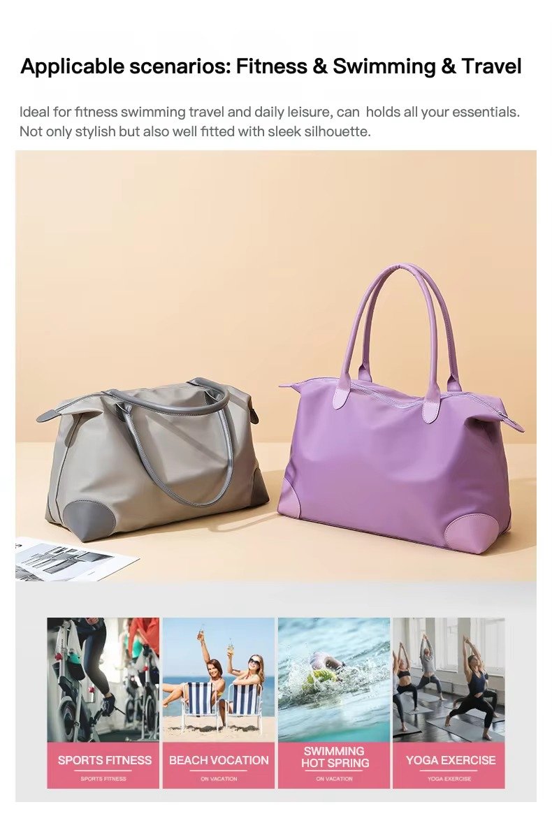 Custom Oxford Weekender Tote Bag for Women – Waterproof Lightweight Travel Gym Handbag product detail