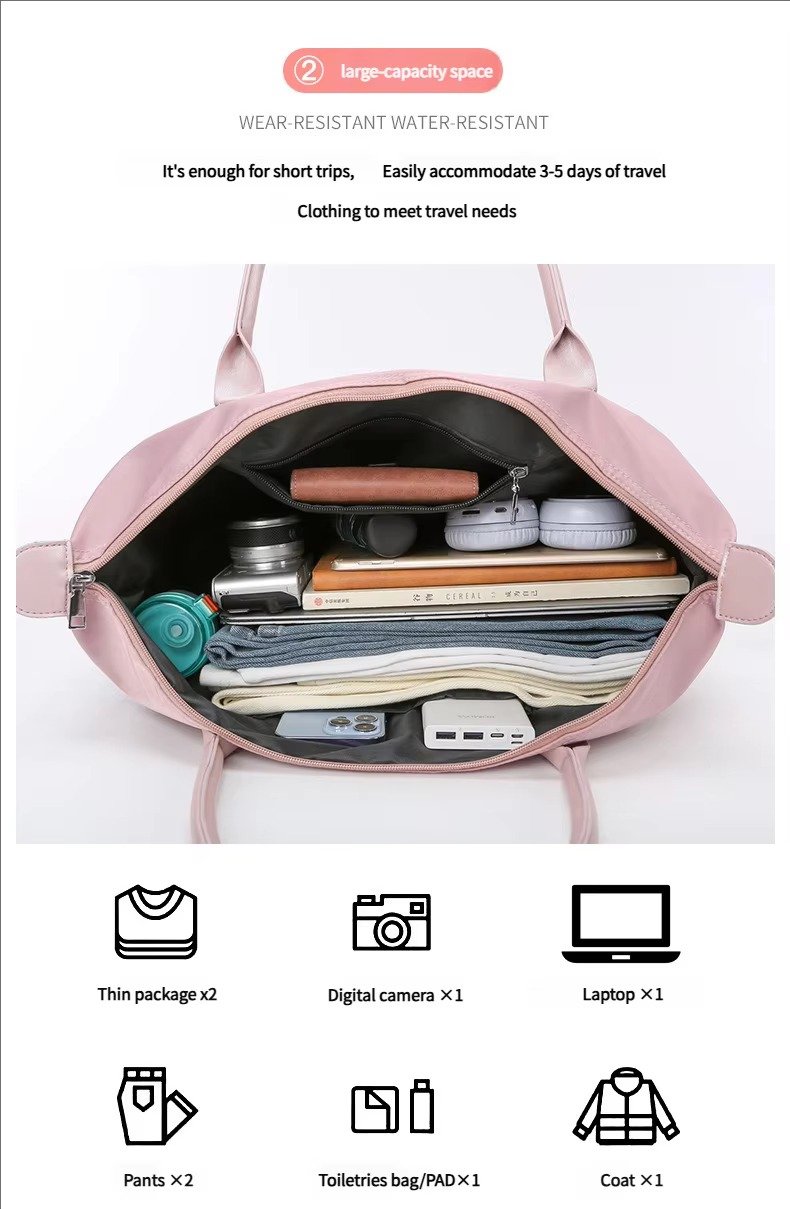 Custom Oxford Weekender Tote Bag for Women – Waterproof Lightweight Travel Gym Handbag product detail