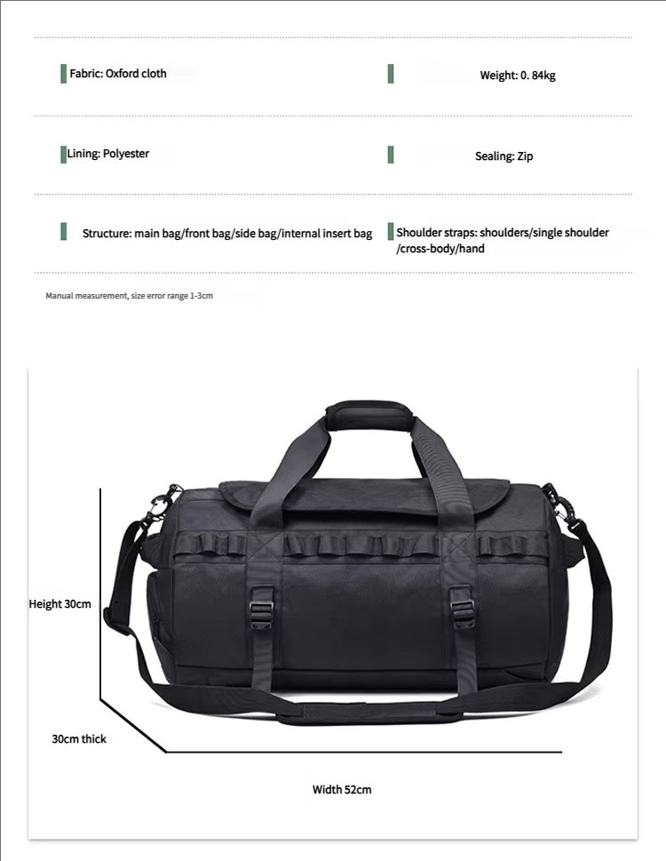 Waterproof Large Capacity Dry Wet Separation Shoe Compartment Multi-function Gym Duffel Backpack - product detail