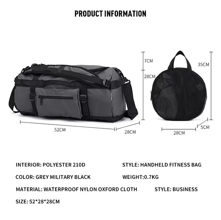 Waterproof Large Capacity Foldable Dry Wet Separation Shoe Compartment Lightweight Duffel Backpack - product detail