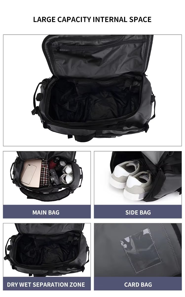 Waterproof Large Capacity Foldable Dry Wet Separation Shoe Compartment Lightweight Duffel Backpack - product detail