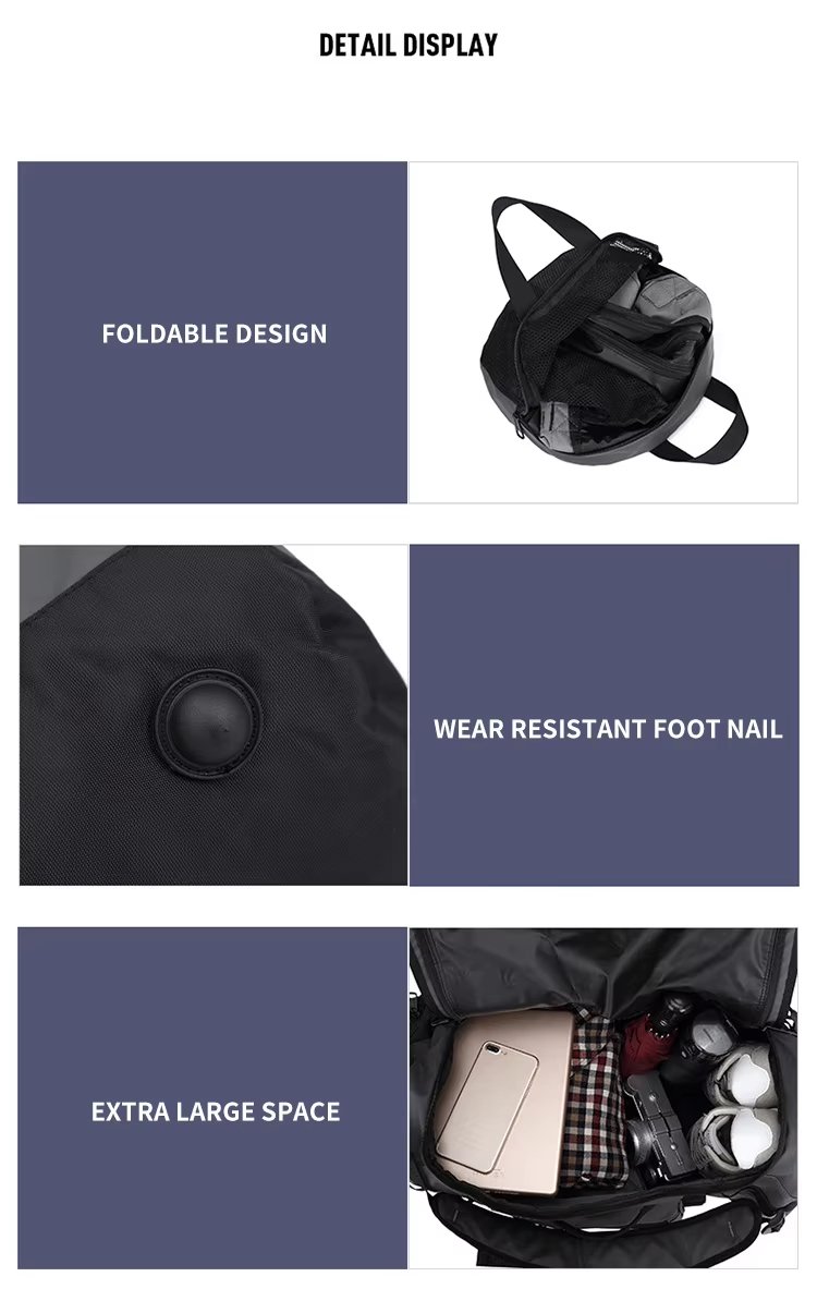 Waterproof Large Capacity Foldable Dry Wet Separation Shoe Compartment Lightweight Duffel Backpack - product detail