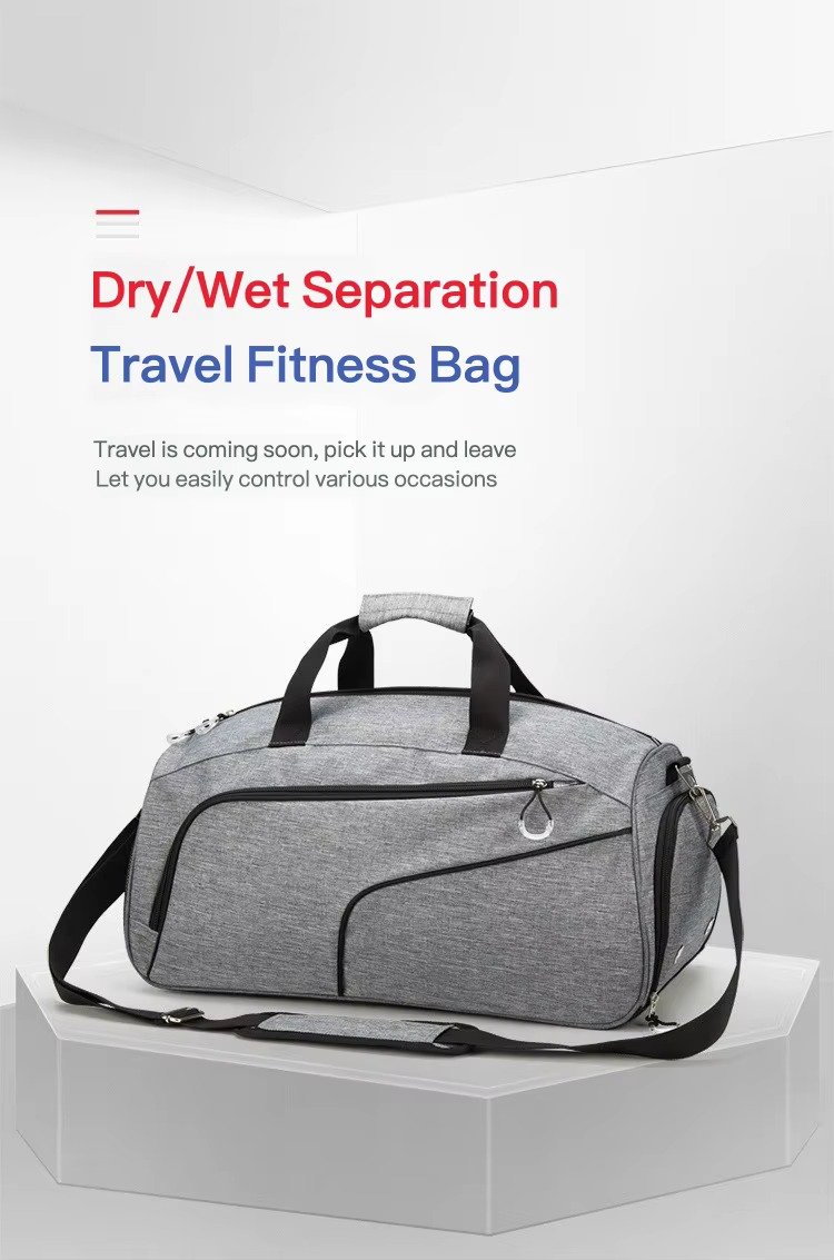 Custom LOGO High-end Large Capacity Travel Bags Lightweight Sport Gym Duffel Bag with Dry Wet Separation and Shoe Compartment product detail