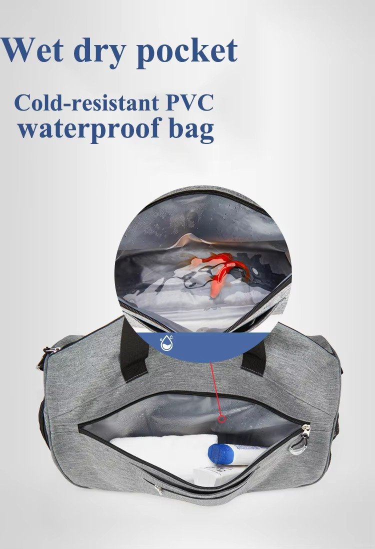 Custom LOGO High-end Large Capacity Travel Bags Lightweight Sport Gym Duffel Bag with Dry Wet Separation and Shoe Compartment product detail