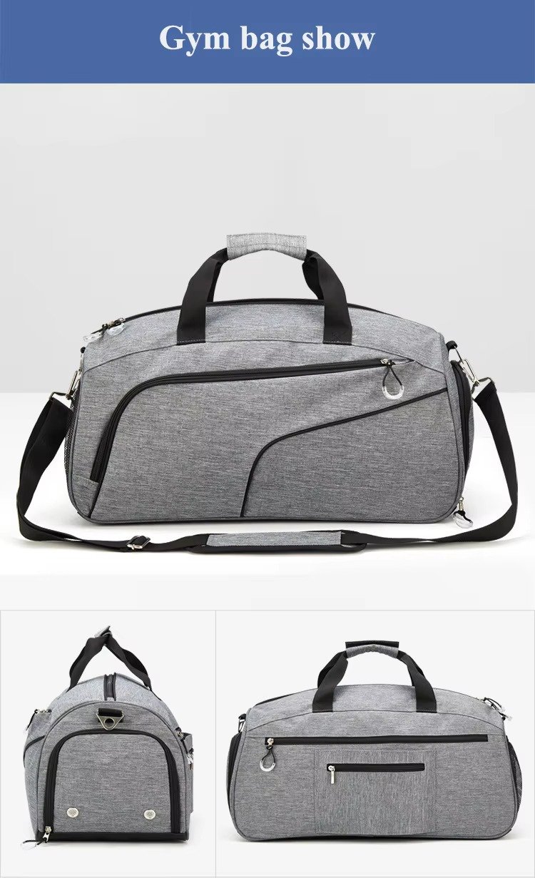 Custom LOGO High-end Large Capacity Travel Bags Lightweight Sport Gym Duffel Bag with Dry Wet Separation and Shoe Compartment product detail