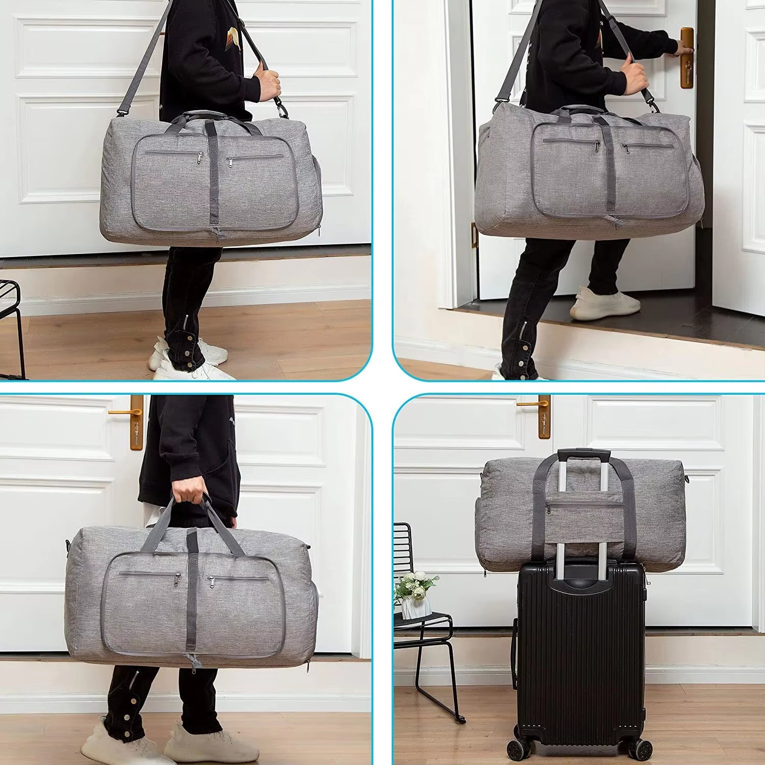 Water-Resistant Shoe Compartment Nylon Weekend Travel Duffel Bag product detail